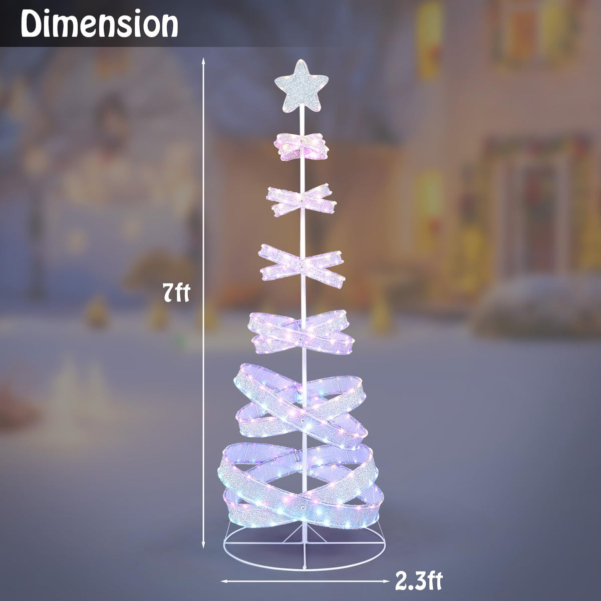 Lucktree 7 FT Lighted Spiral Christmas Tree
