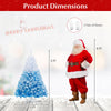 Lucktree Snow Flocked Christmas Tree with Lush Branch Tips & Foldable Metal Stan ( Blue Gradient & White )