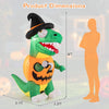 Lucktree 6 FT Inflatable Pumpkin Dinosaur, Blow up Yard Decoration with Built-in LED Lights & Witch Hat