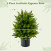 Lucktree 21.5" Artificial Tree, Set of 2 Faux Potted Plants Artificial Shrubs Bushes