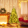 Lucktree Pre-Lit Artificial Christmas Tree with 7 Lighting Modes & Folding Metal Stand