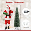 Lucktree 5ft Pre-Lit Pencil Christmas Tree, Artificial Slim Xmas Tree with 150 Warm-White LED Lights