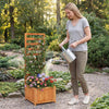 Lucktree Wood Raised Garden Bed with Trellis