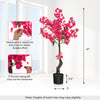 Lucktree 41” Artificial Plum Blossom Tree, Fake Floral Plant with 92 Flowers & Realistic Trunk in Plastic Nursery Pot