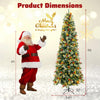 Lucktree 9ft Pre-Lit Artificial Christmas Tree, Hinged Xmas Tree with 1416 PVC & Pine Needles