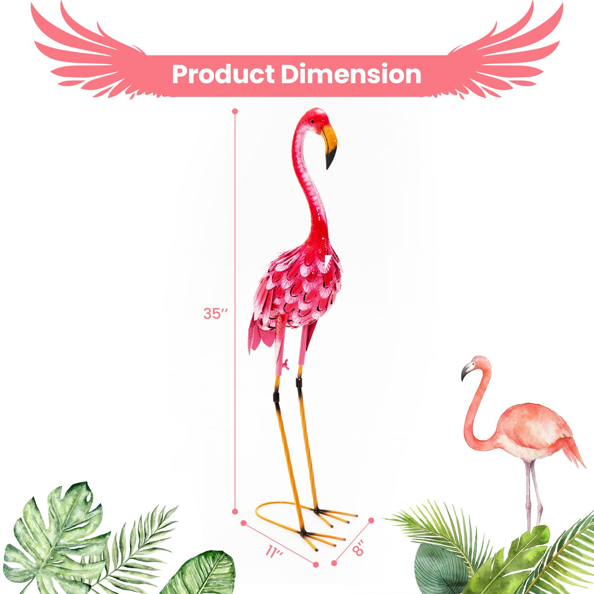 Lucktree Flamingo Garden Statues Set of 2