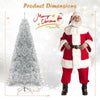 Lucktree 6ft Pre-lit Silver Pencil Christmas Tree, Artificial Tinsel Electroplated Tree, Decor for Home