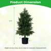 Lucktree 31.5'' Artificial Cedar Topiary Trees for Outdoors, Potted Fake Cypress Trees with Cement Plastic Pot