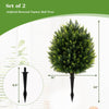 Lucktree 2 Pack Faux Cedar Bushes with Ground Spike Sun-Protective Fake Shrub Plants