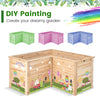 Lucktree Raised Garden Bed, 47.5" x 47.5" x 24.5" Wooden Planter Box, Outdoor L-Shaped Deep Garden Bed for Sapling Flower Herb Vegetable Fruit