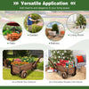 Lucktree Wooden Wagon Planter Box, Decorative Wagon Cart with Wheels, Handles