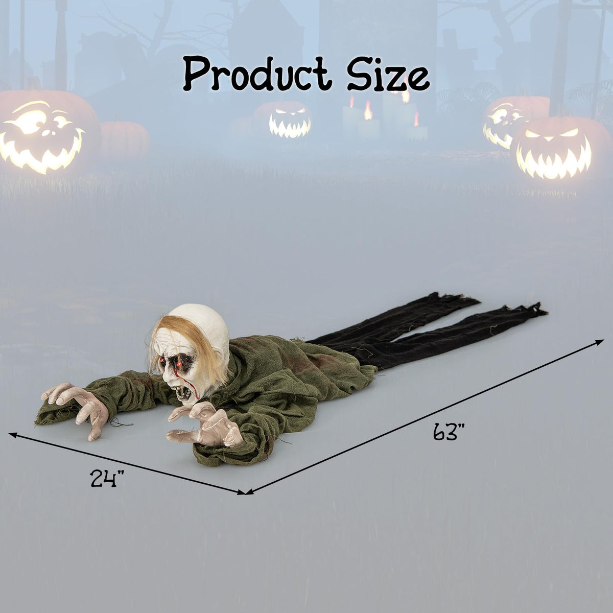 Lucktree Halloween Skeleton Groundbreaker Decoration, Sound-Actived Halloween Party Decoration