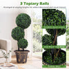 Lucktree 2.5 FT Artificial Boxwood Topiary Tree Evergreen Faux Potted Plants (1/2 Pack)