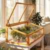Lucktree Portable Raised Planter Bed Protection with Transparent Flip-top Roof