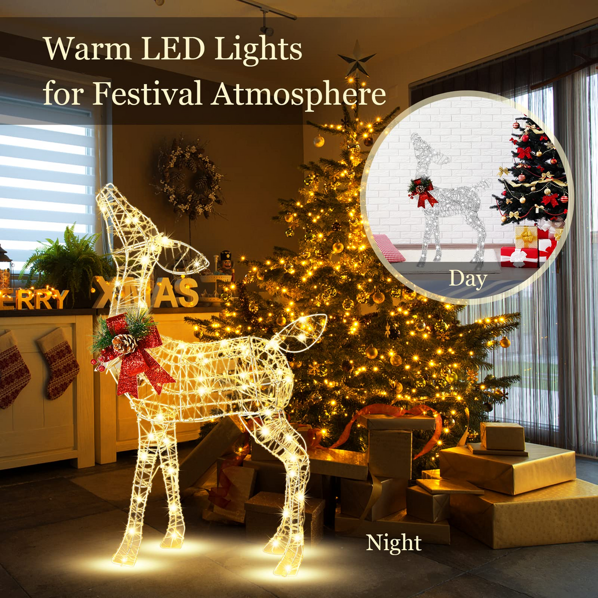 Lucktree Lighted Christmas Reindeer