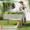 Lucktree Galvanized Raised Garden Bed with Legs Set 1/2 46"x24"x31" Metal Elevated Planter Box