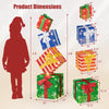 Lucktree Lighted Gift Boxes, Set of 4 Stackable Pre-lit Box Decorations with Warm White LED Lights & Pre-Assembled Ribbons