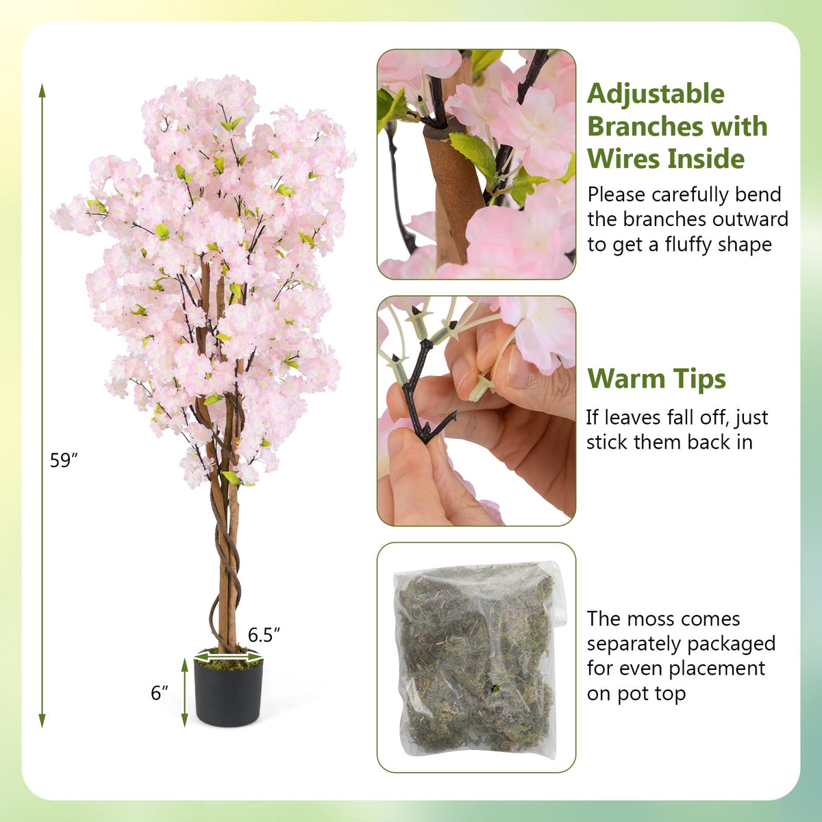 Lucktree 5FT Artificial Cherry Blossom Tree