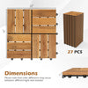 Lucktree 12" x 12" Interlocking Acacia Wood Deck Tiles