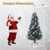 Lucktree Pre-lit Fiber Optic Christmas Tree, Artificial Snowy Xmas Tree with 49 Cool White LED Lights