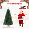 Lucktree 7ft Pre-Lit Christmas Tree, Artificial Hinged Xmas Tree with 250 Warm White LED Lights