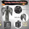 Lucktree 5.5 FT Halloween Animated Praying Angel Statue with Light Up Eyes & Shaking Wings