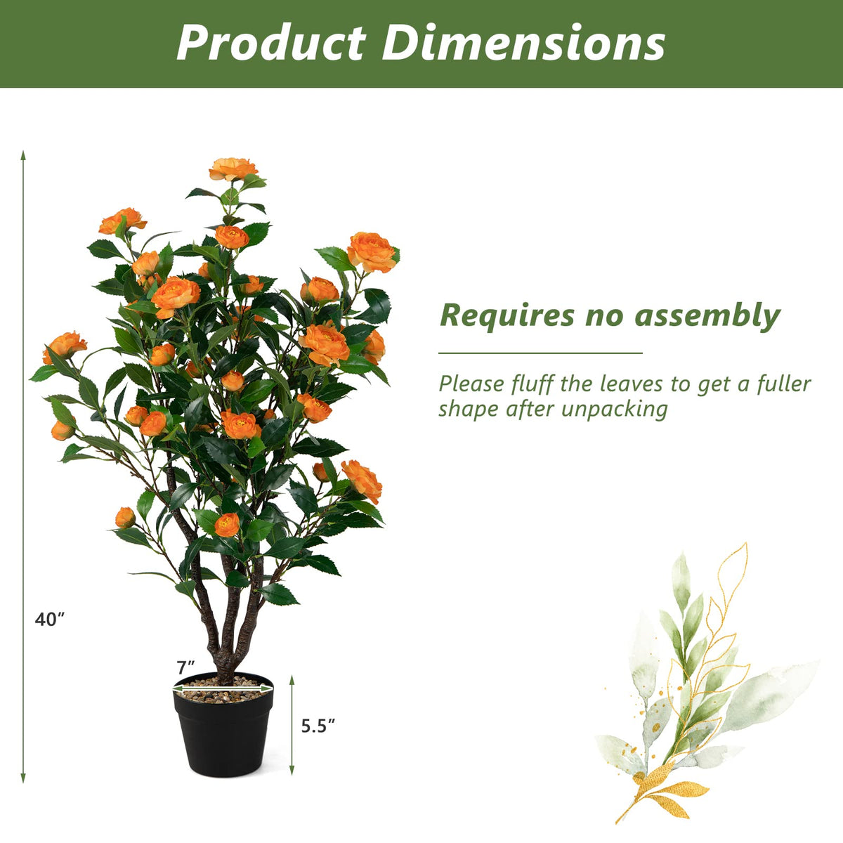 40" Artificial Camellia Tree - Lucktree