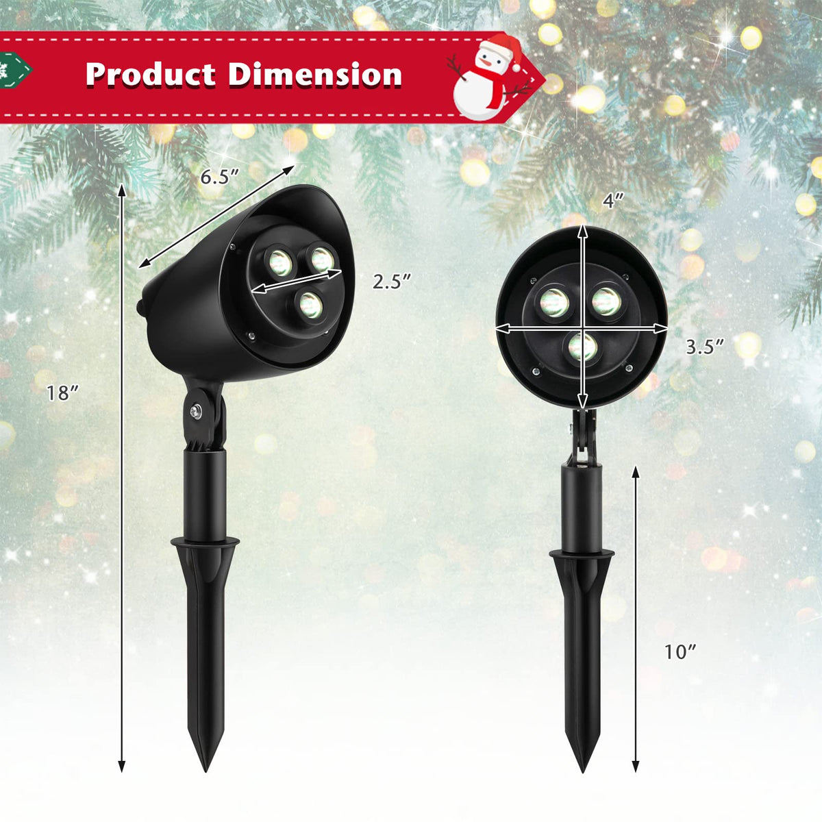 Lucktree Christmas Projector Lights Outdoor | LED Santa Claus on Sleigh Projection Lamp
