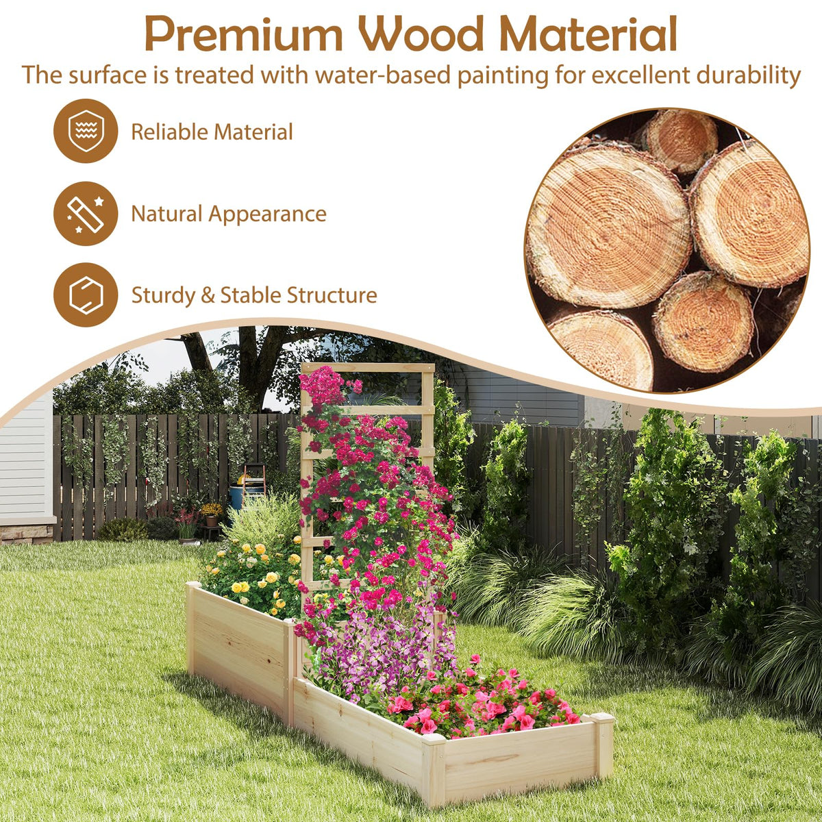Lucktree Wooden Raised Garden Bed