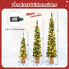 Lucktree 3' 4' 5' Pre-Lit Artificial Christmas Tree Set of 3