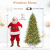 7/7.5/8 ft Pre-Lit Christmas Tree, 925 Hinged Tips with Pine Cones