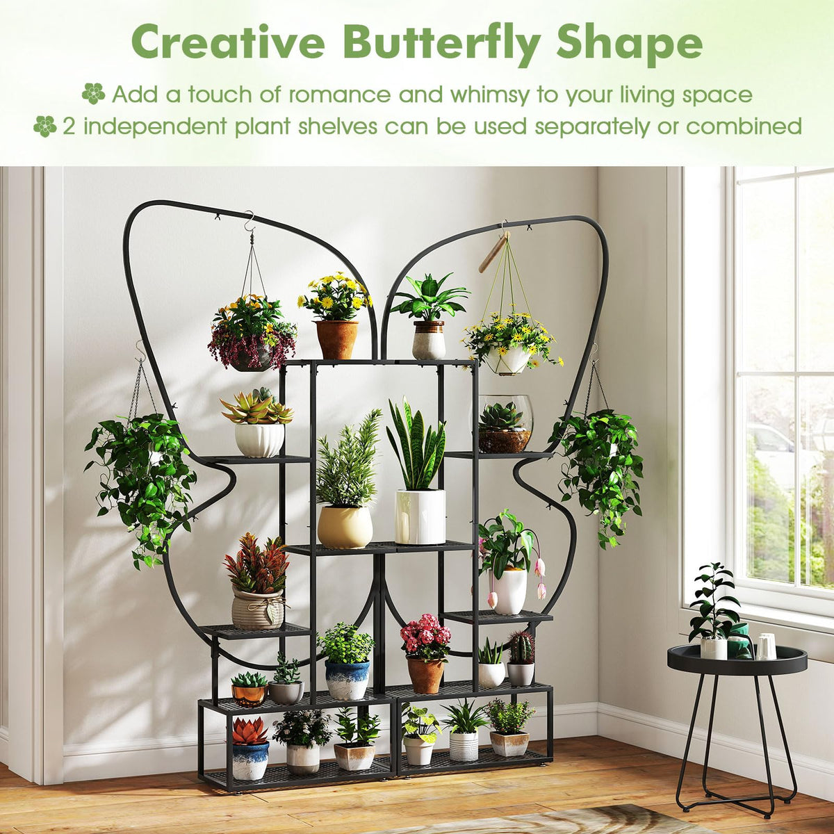 Lucktree 2 Pack 6-Tier Butterfly-Shaped Plant Stand Indoor
