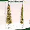 Lucktree 7ft Pre-Lit Half-Shape Christmas Tree, Artificial Xmas Tree W/ 403 Branch Tips - LucktreeUS