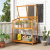 Lucktree Wood Cold Frame Greenhouse with Transparent Openable Roof & Slatted Shelf