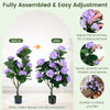 Lucktree 2 Pack Artificial Hydrangea Tree w/11 Flowers & Realistic Trunk in Plastic Nursery Pot