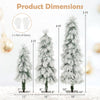 Lucktree 3' 4' 5' Pre-Lit Snow Flocked Christmas Tree Set of 3 | Holiday Seasonal Decor