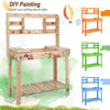 Lucktree Garden Potting Bench Table, Large Workbench Table with Shelves, 43.5"x19.5"x 60.5"
