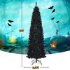 Lucktree Black Pencil Christmas Tree, Pre-lit Artificial Halloween Tree