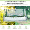 Lucktree Galvanized Steel Raised Garden Bed with Mini Greenhouse, Outdoor Metal Planter Box Kit with Large Roll-up PVC Cover