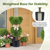 Lucktree 2 Pcs Bear Topiary Trees with Pots 24.5" Decorative Artificial Animal Shrubs