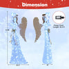 Lucktree 5.5 FT Christmas Lighted Angel 3D Pre-lit Halo Angel with Pigeon