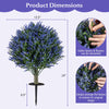 Lucktree Set of 2 Artificial Lavender Topiary Ball Trees | Sun-Proof Indoor Outdoor Fake Evergreen Plants