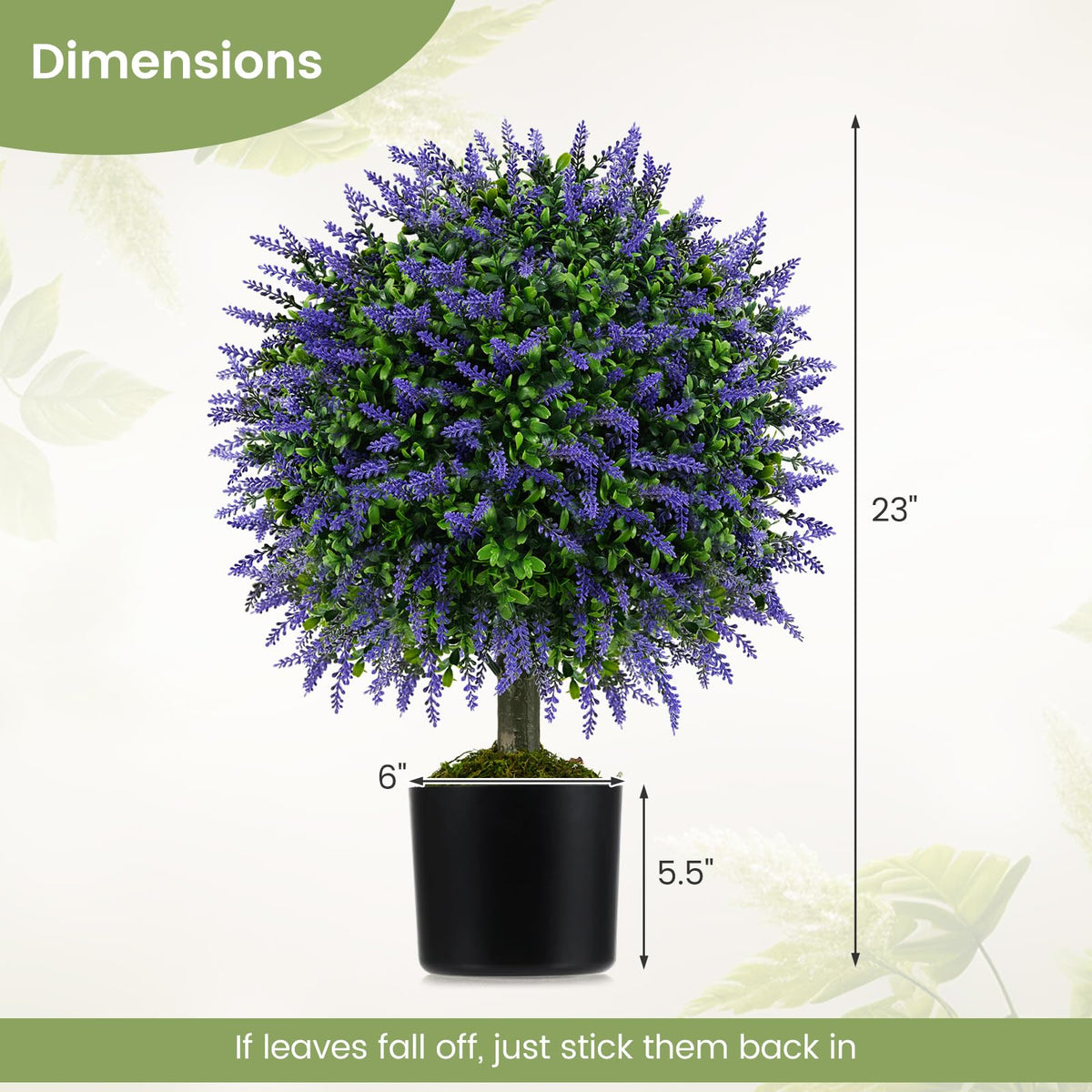 Lucktree 22'' Artificial Wisteria Topiary Ball Tree with Vivid Wisteria