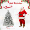 Lucktree 4.5ft Pre-Lit Snow Flocked Christmas Tree, Artificial Hinged Full Xmas Tree with 279 PVC & Pine Needles