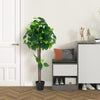 Lucktree 45" Artificial Hydrangea Tree, Tall Fake Potted Silk Tree with Real Wood Trunk