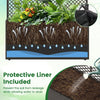 Lucktree Raised Garden Bed with Trellis | 58'' Tall PE Rattan Planter Box w/Liner & Drainage