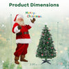 Lucktree Pre-Lit Fiber Optic Christmas Tree, Artificial Snowy Xmas Tree with Warm White LED Lights