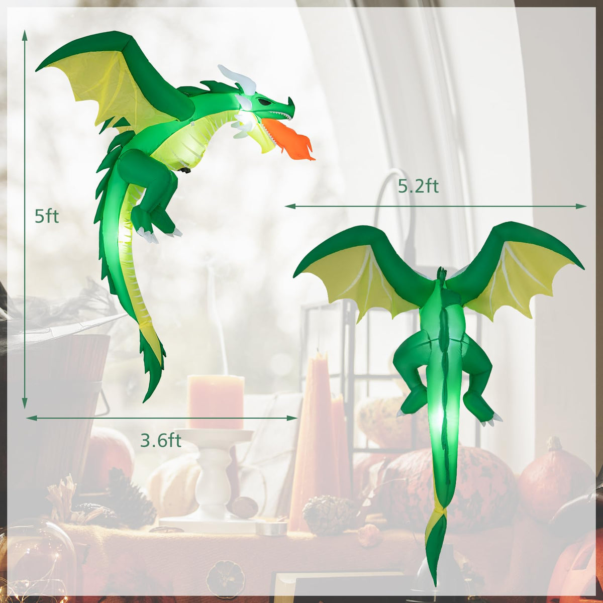 Lucktree 5.2 FT Hanging Halloween Inflatable Decoration