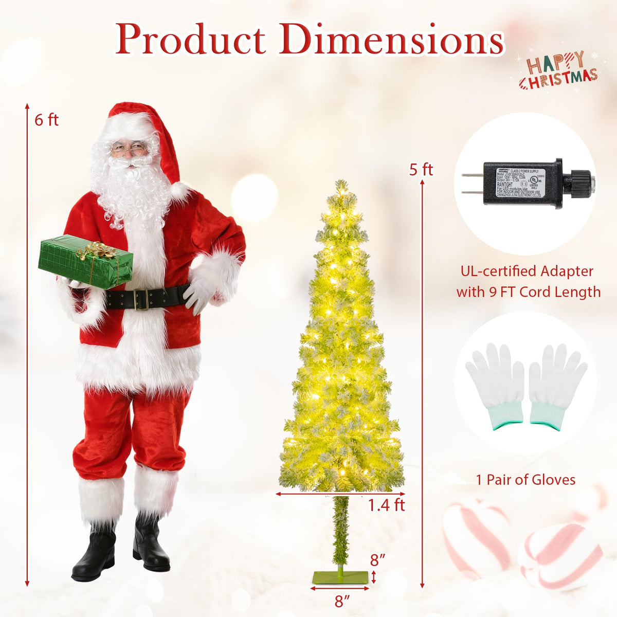 Lucktree 5FT / 6FT / 7FT Whimsical Christmas Tree | Bendable Grinchs Xmas Tree