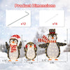 Lucktree Set of 3 Lighted Christmas Penguins with LED Lights Outdoor Glowing Holiday Display